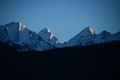 30A Ridge Of Noetic Peak Sunrise From Trans Canada Highway Driving Between Banff And Lake Louise in Winter.jpg